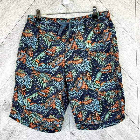 Saxx Swim Trunks Shorts Mens Size Small Cannonball 2N1 Leaf Print 8" Inseam - Picture 1 of 4